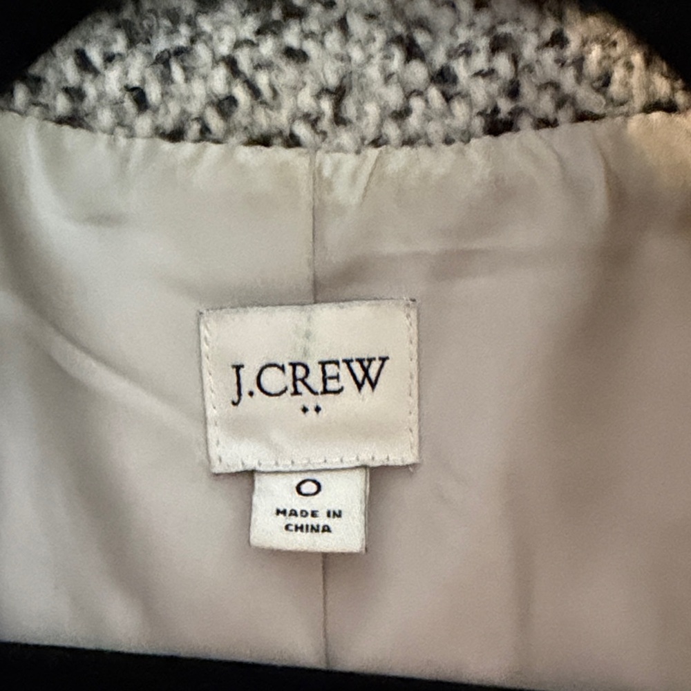 J. Crew Black & White Boucle City Coat - Picture 2 of 4